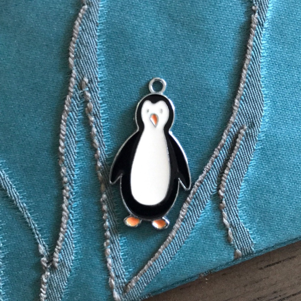 Penguin Charm Pendant - Black and White